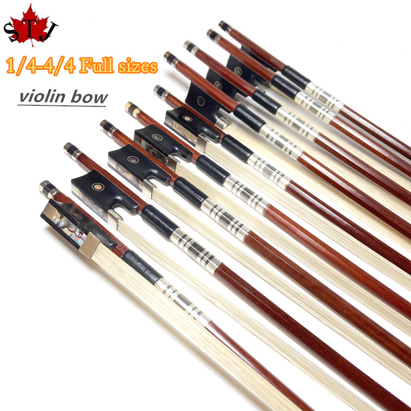 Violin Rosin Bow - 10 adet güzel denge Brazilwood 4/4,3/4,1/2,1/4