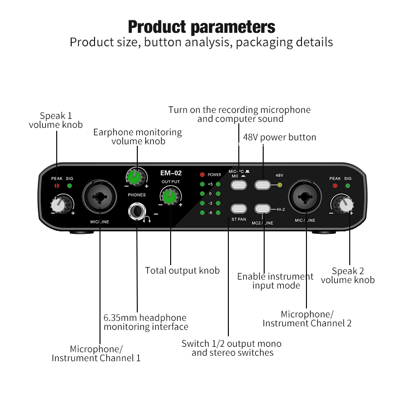 Mikrofonlu Ses Arayüzü 48V Pre - Audio Music Interface incelemesi ve fiyatı